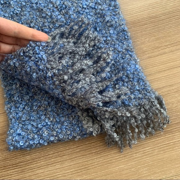 Mucros Weavers Ireland Mohair Woven Viscose Scarf Blue - Picture 3 of 6